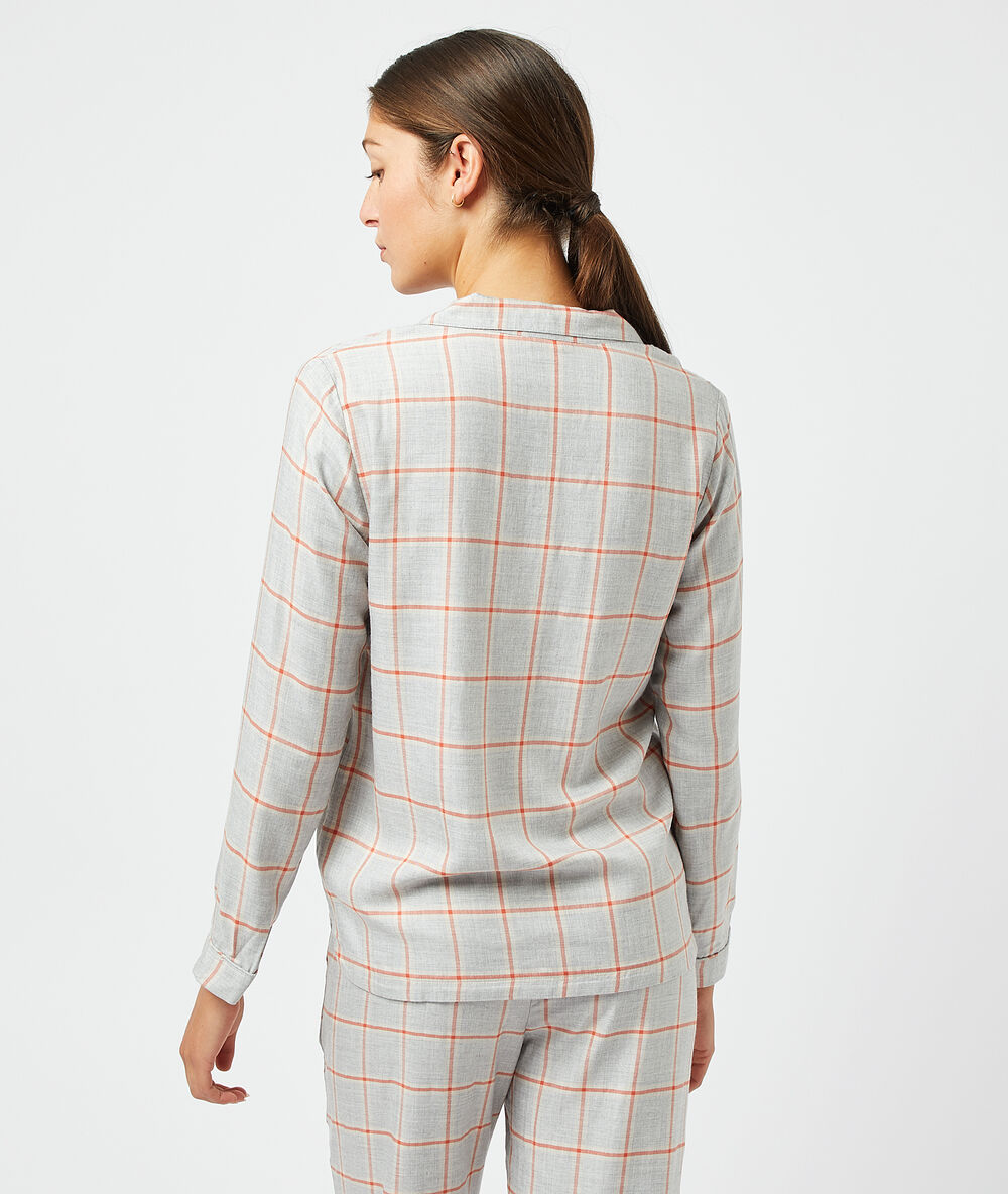 Camisa pijama, estampado cuadros c.gris.