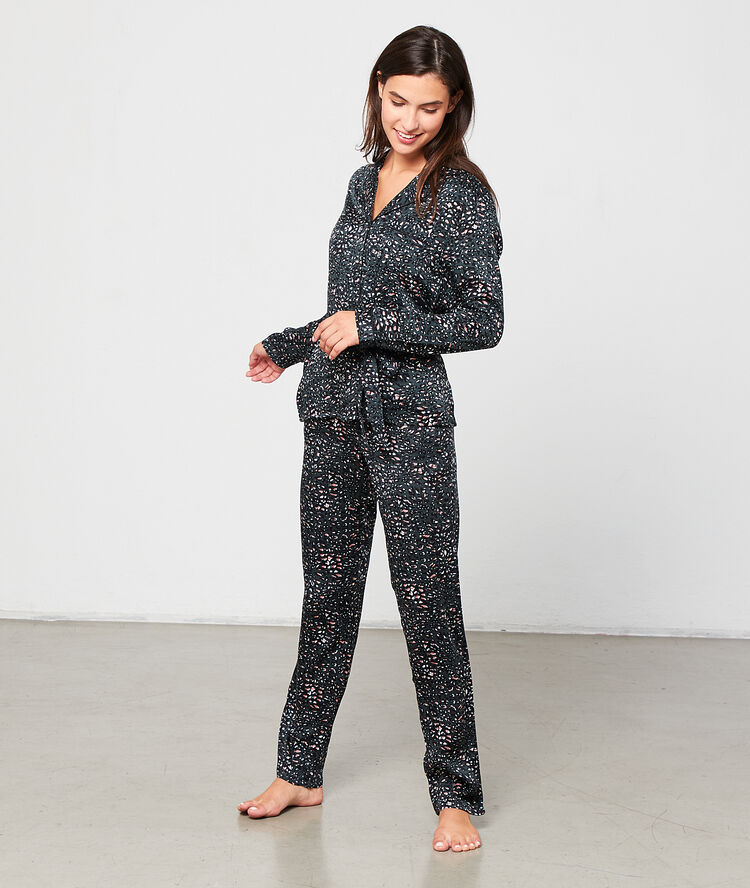 Camisa pijama estampada caqui.