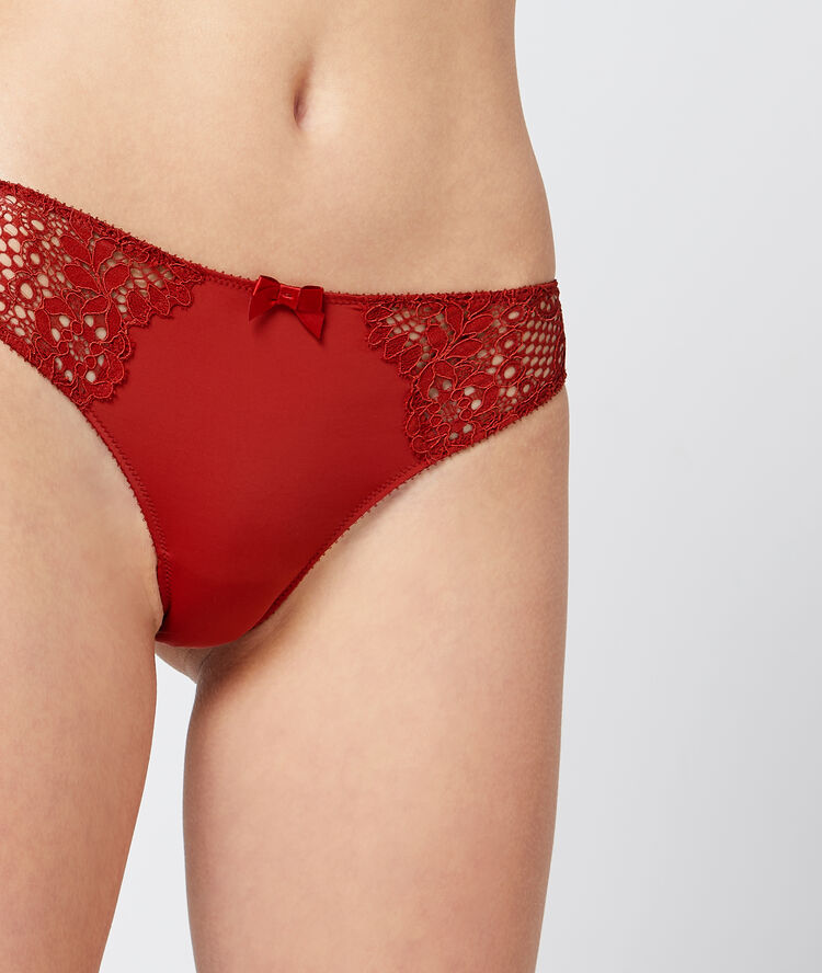 Braguita brasileña dos texturas rojo teja.
