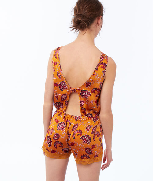 Mono corto estampado floral c.ocre.