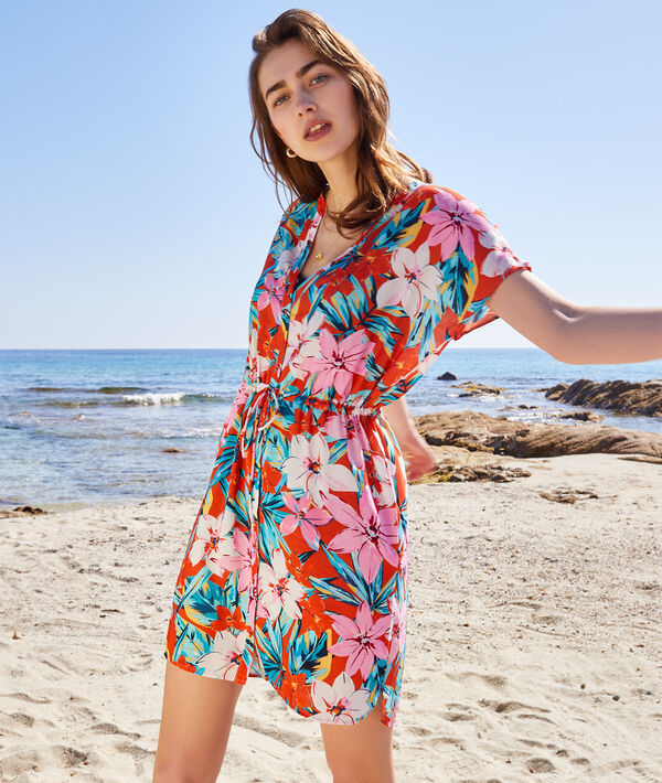 Túnica de playa estampada Túnica de playa estampada;${refinementColor}