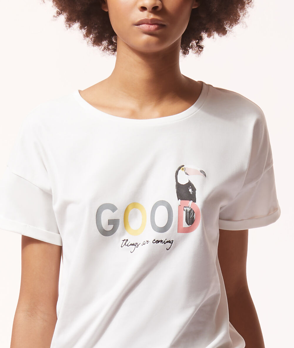 Camiseta 'good' crudo.