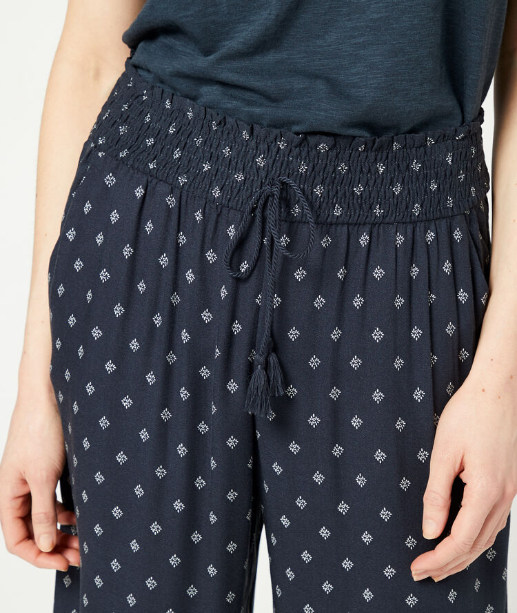 Pantalón 7/8 estampado azul marino.
