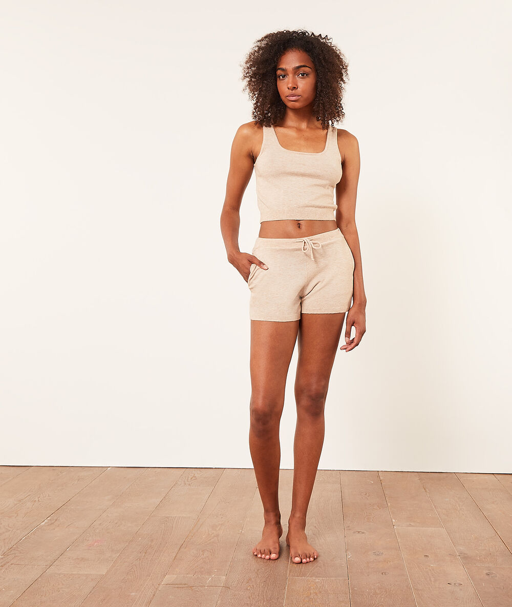 Pantalón corto de punto c.beige.