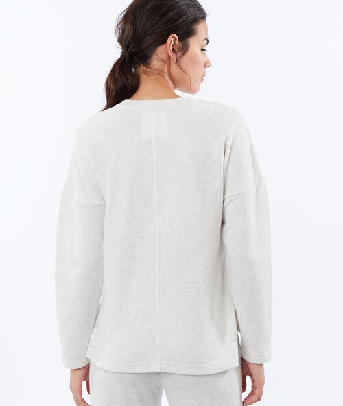 Sudadera jaspeada crudo.
