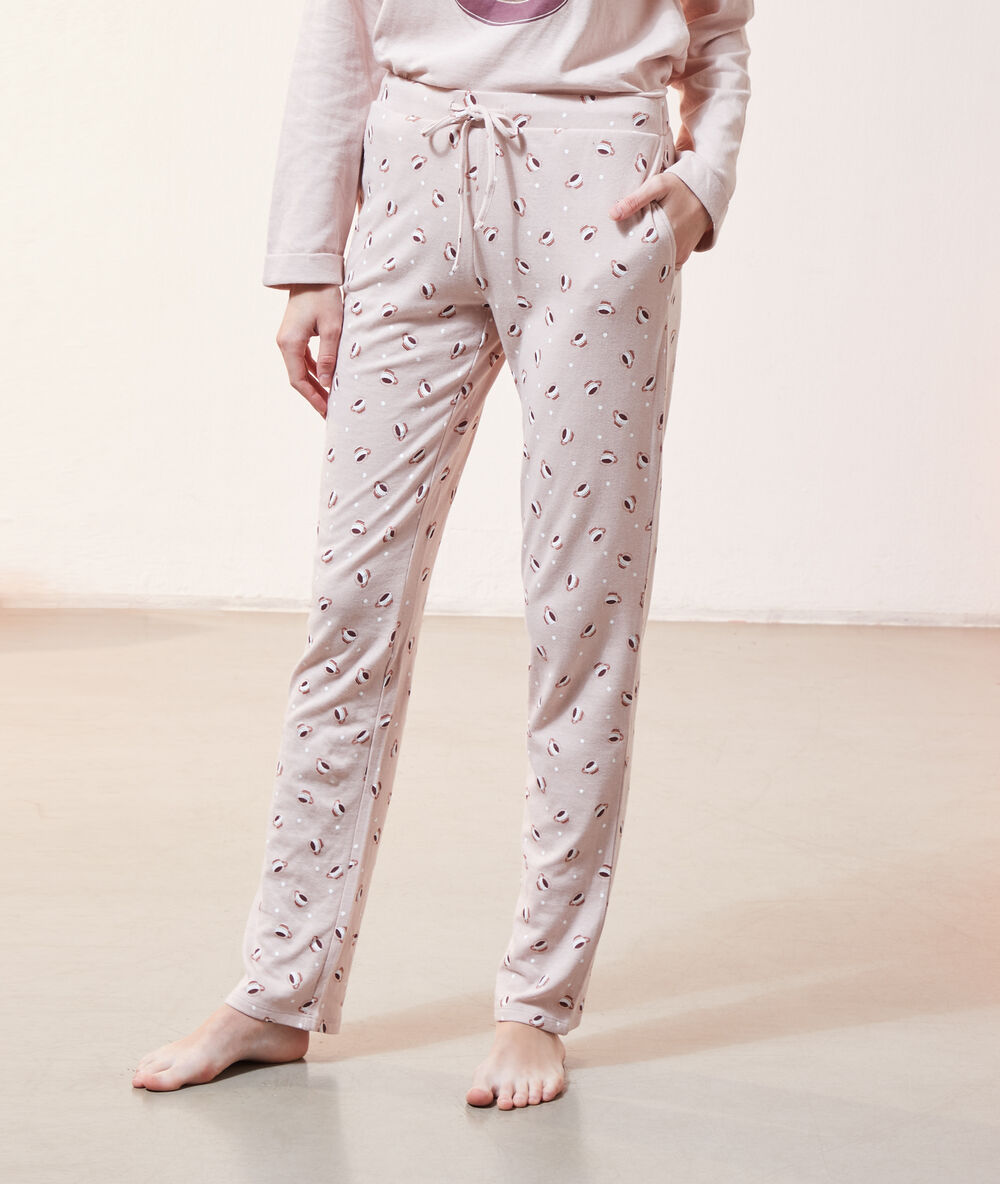 Pantalón pijama estampado rosa.