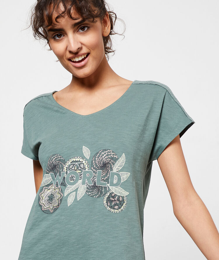 Camisón estampado 'world' azul.