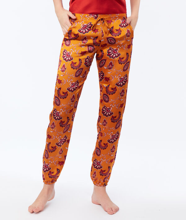 Pantalón satén estampado cachemira Pantalón satén estampado cachemira