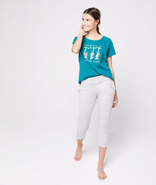 Camiseta algodón orgánico animales verde.