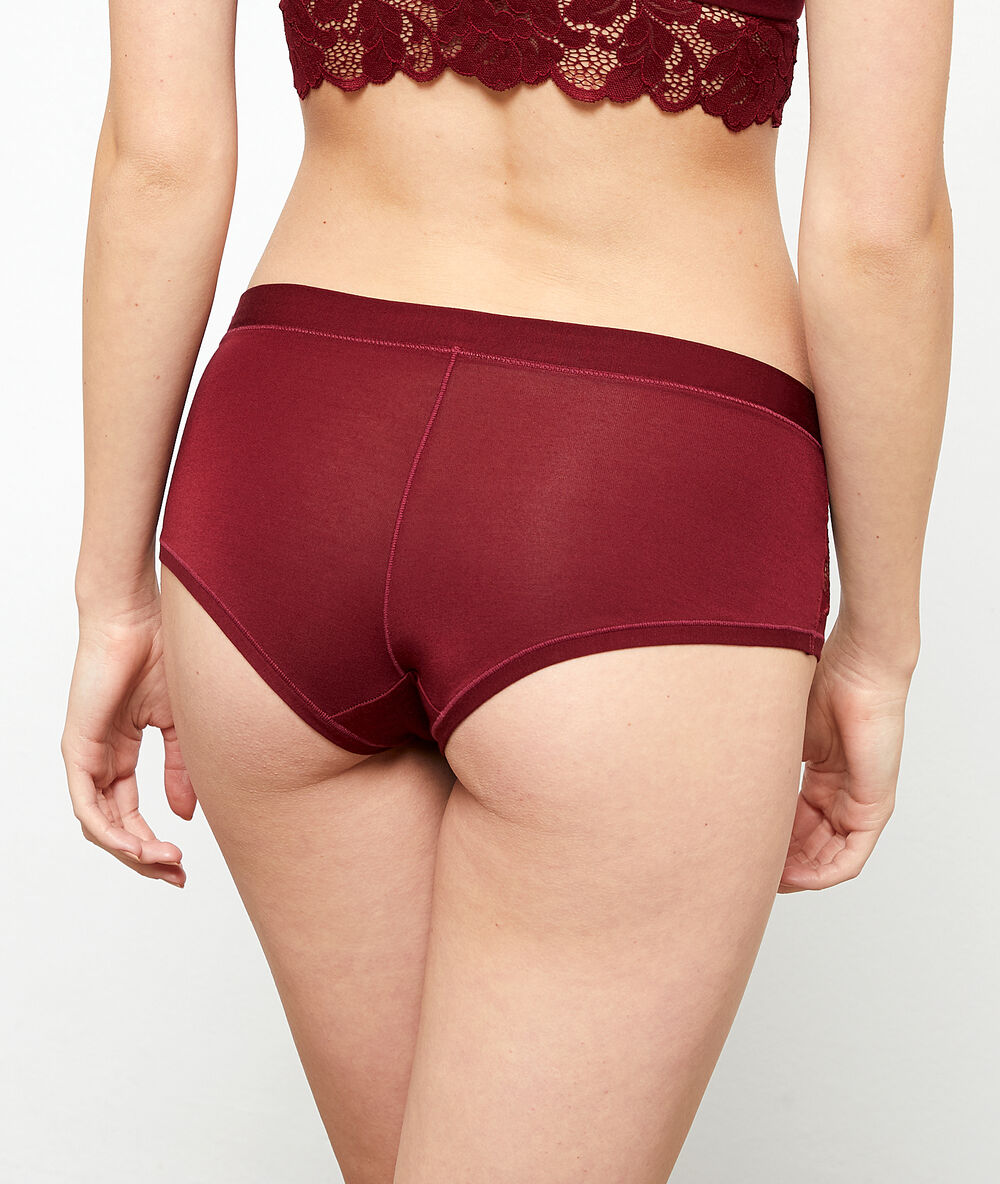 Culote de modal y encaje burdeos.