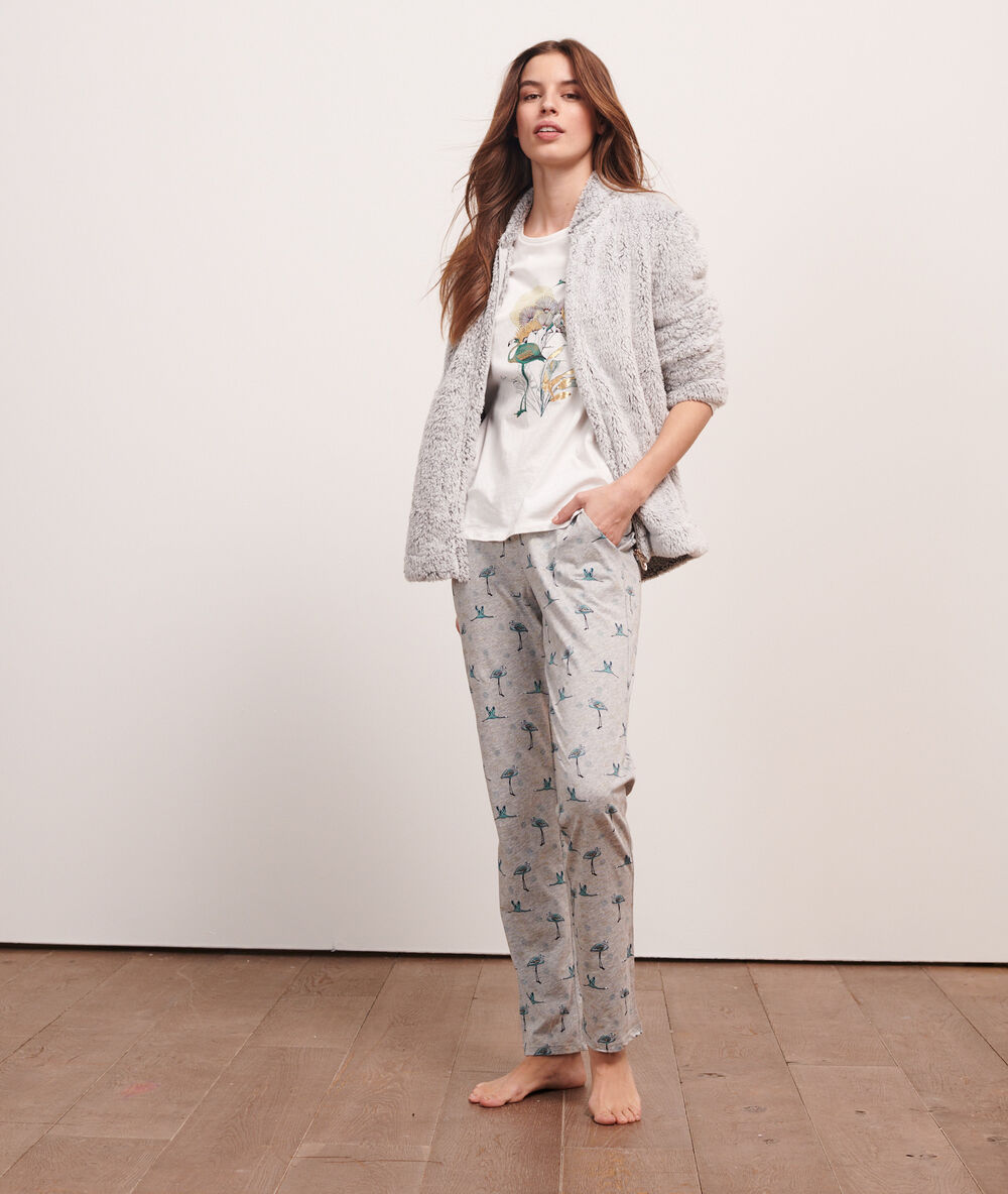 Pijama 3 piezas c.gris.