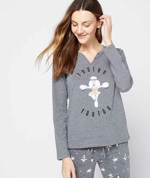 Camiseta manga larga caniche c.gris.