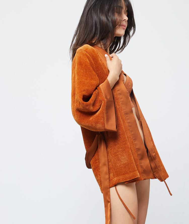 Kimono tejido esponjoso c.ocre.