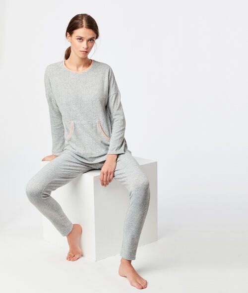 Pantalón tipo leggings jaspeado c.gris.