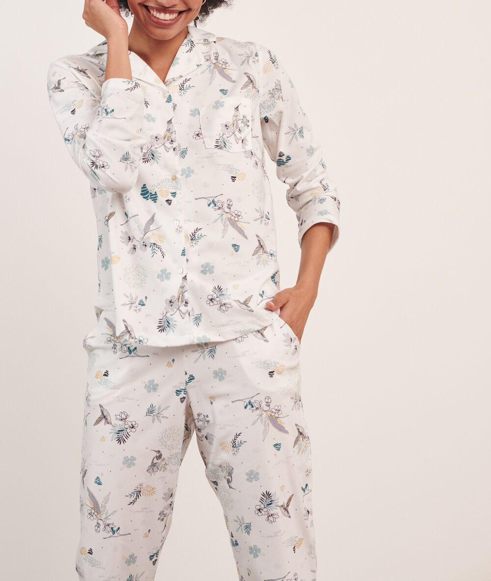 Camisa pijama estampada crudo.