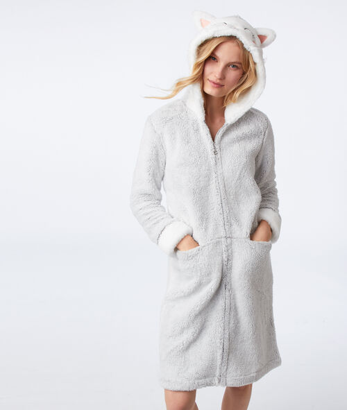 Chaqueta larga tejido peluche gato Chaqueta larga tejido peluche gato
