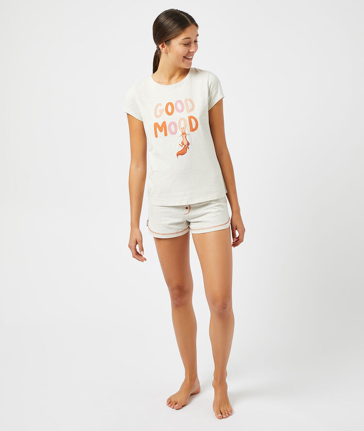 Camiseta ‘good mood’ c.beige.