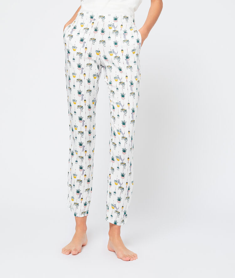 Pantalón estampado crudo.