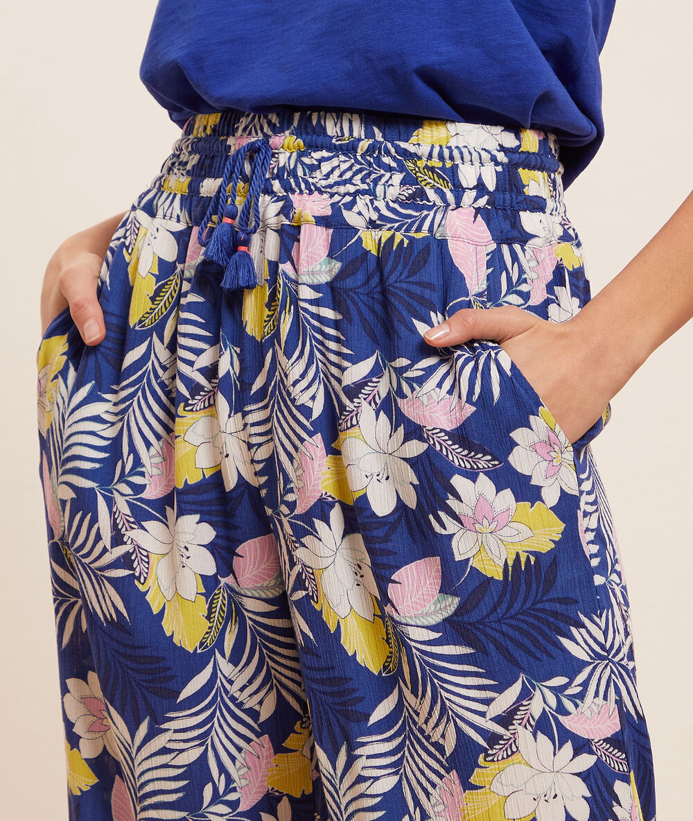 Pantalón pijama estampado azul.