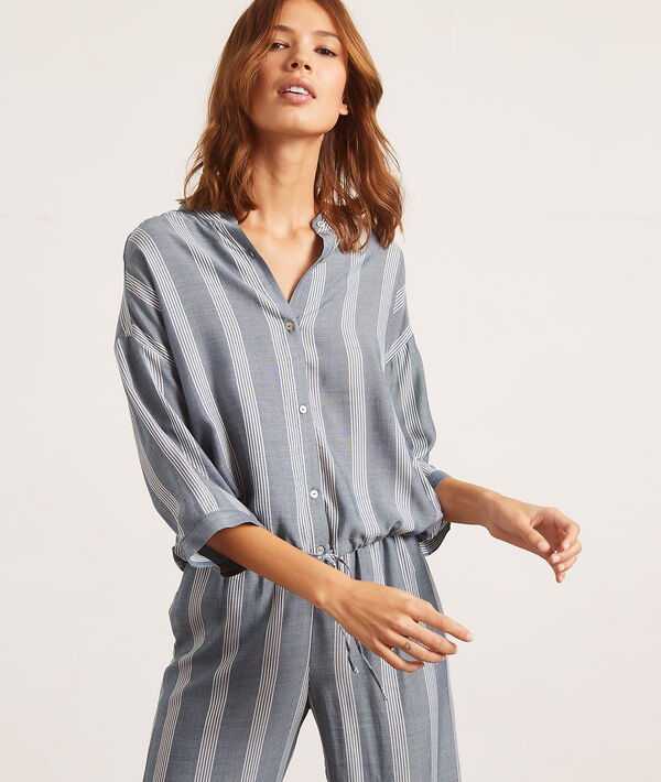 Camisa pijama estampado de rayas Camisa pijama estampado de rayas;${refinementColor}