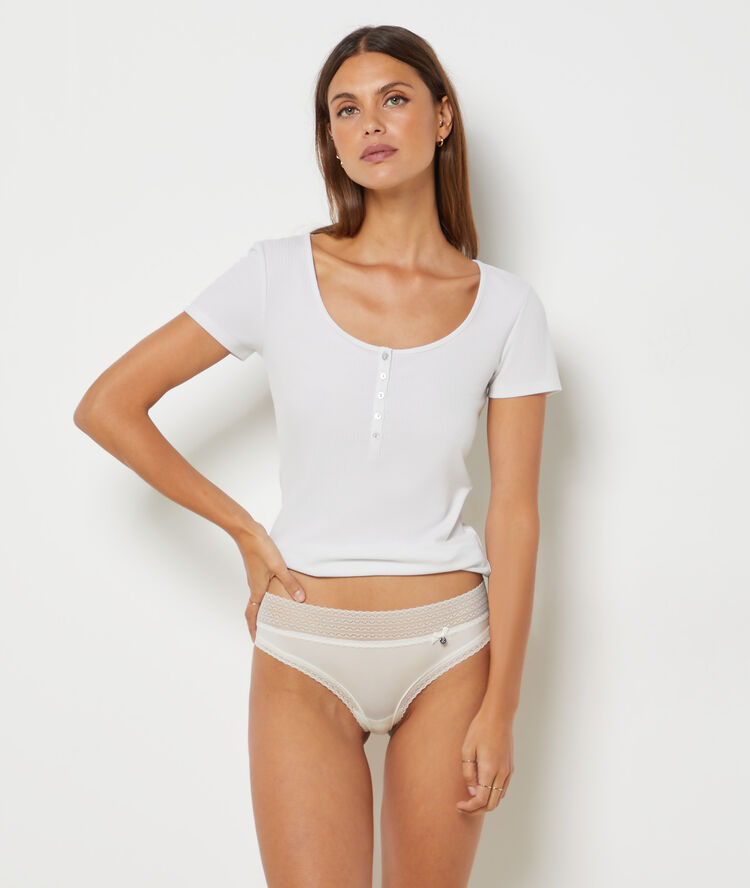 Braguita brasileña dos texturas blanco.