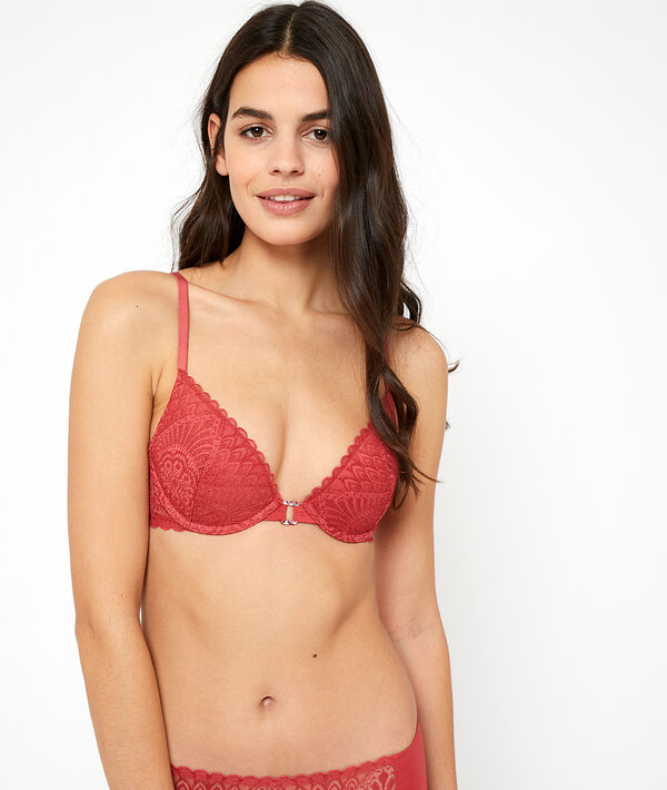 Sujetador push up de encaje floral. Copa B-C Sujetador push up de encaje floral. Copa B-C;${refinementColor}