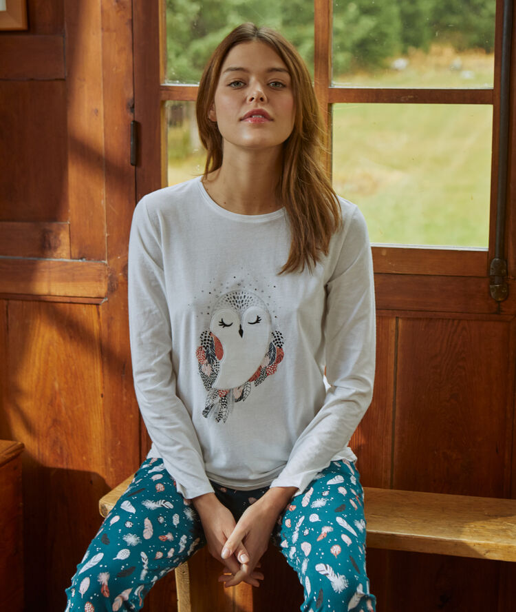 Pijama 3 piezas azul.