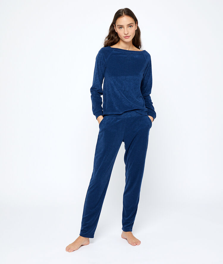Pantalón loungewear índigo.