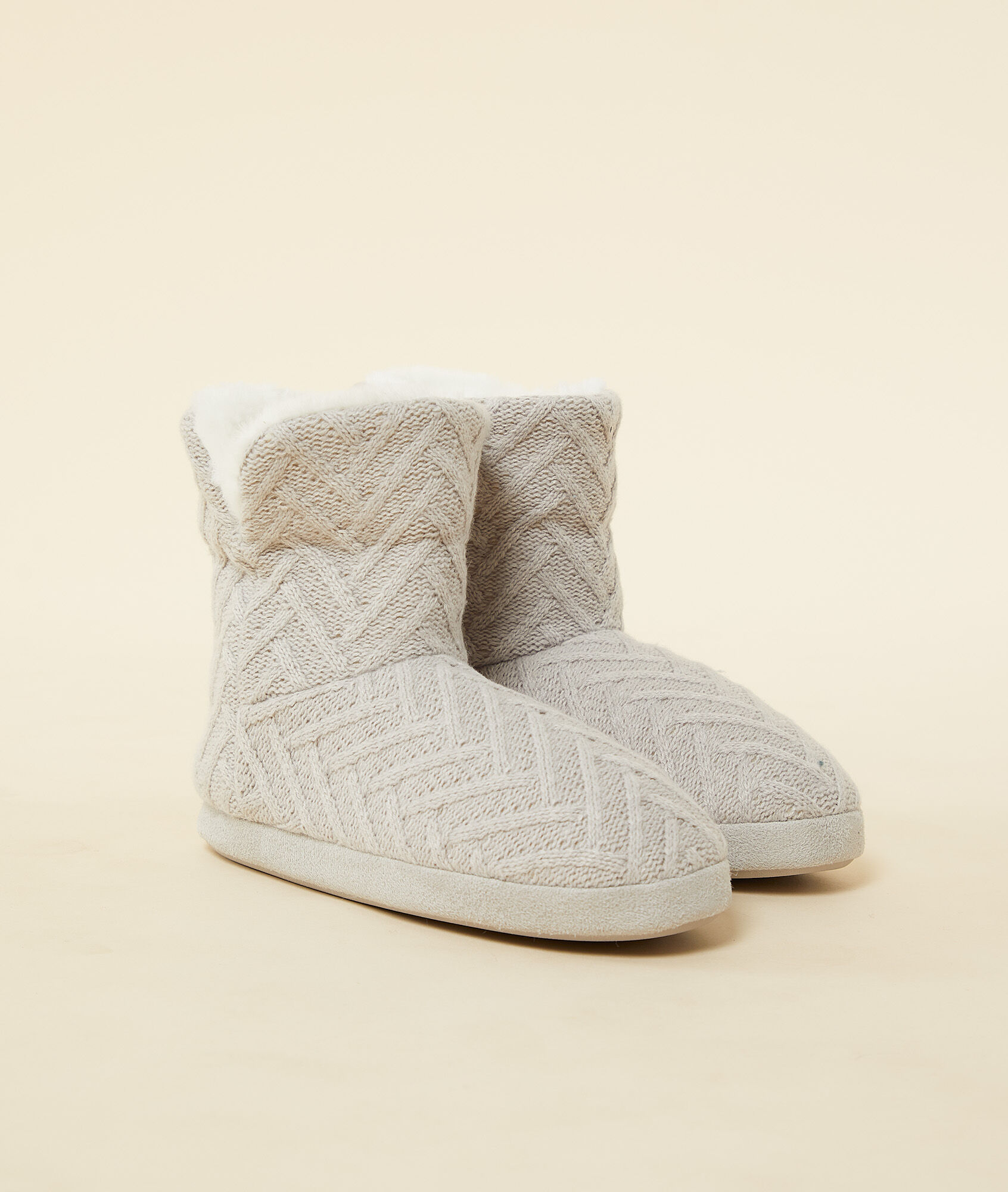 Zapatillas tipo botines, forro interior - NOELE - GRIS CLAIR - ETAM