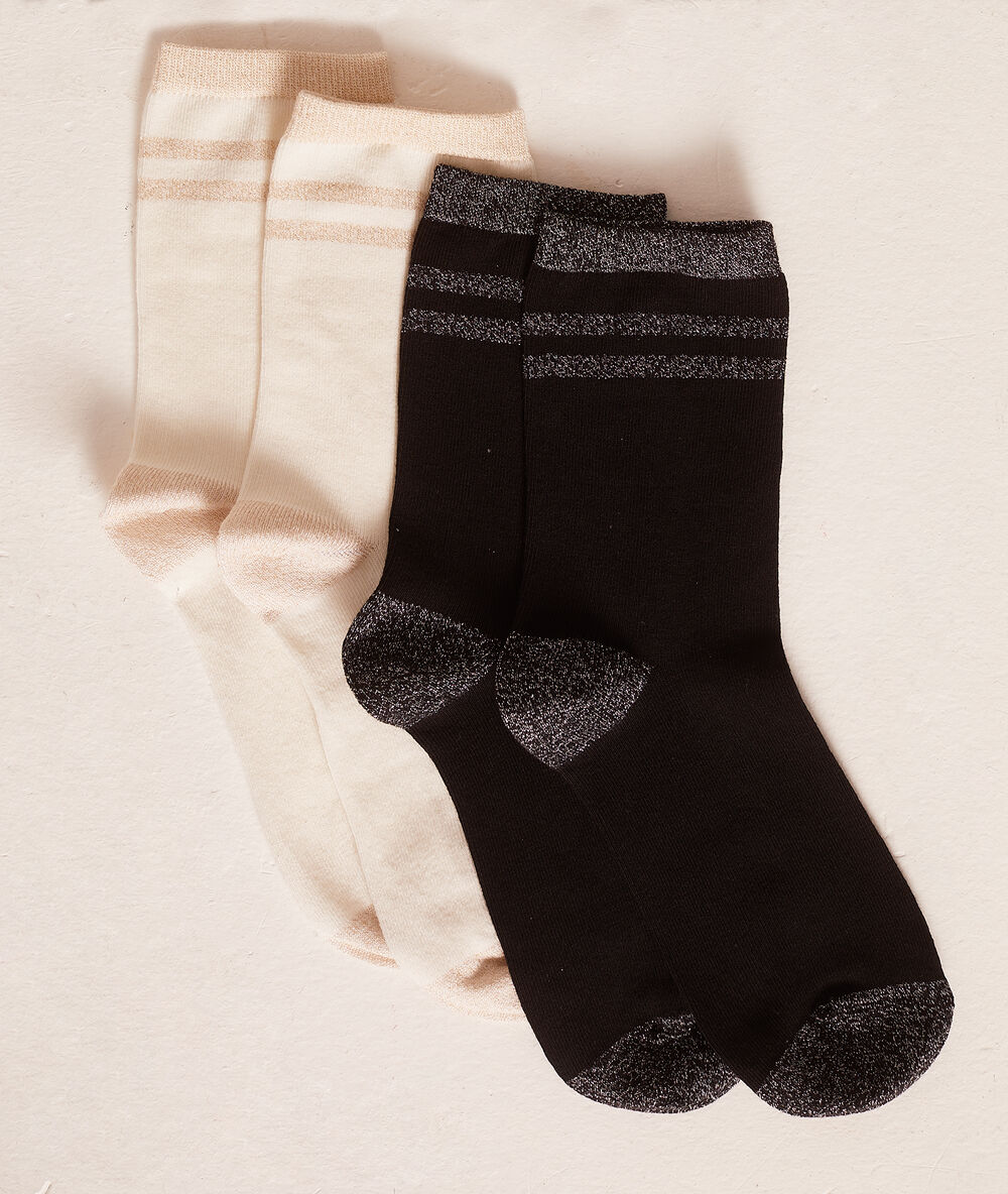 Lote de 2 pares de calcetines cortos negro.