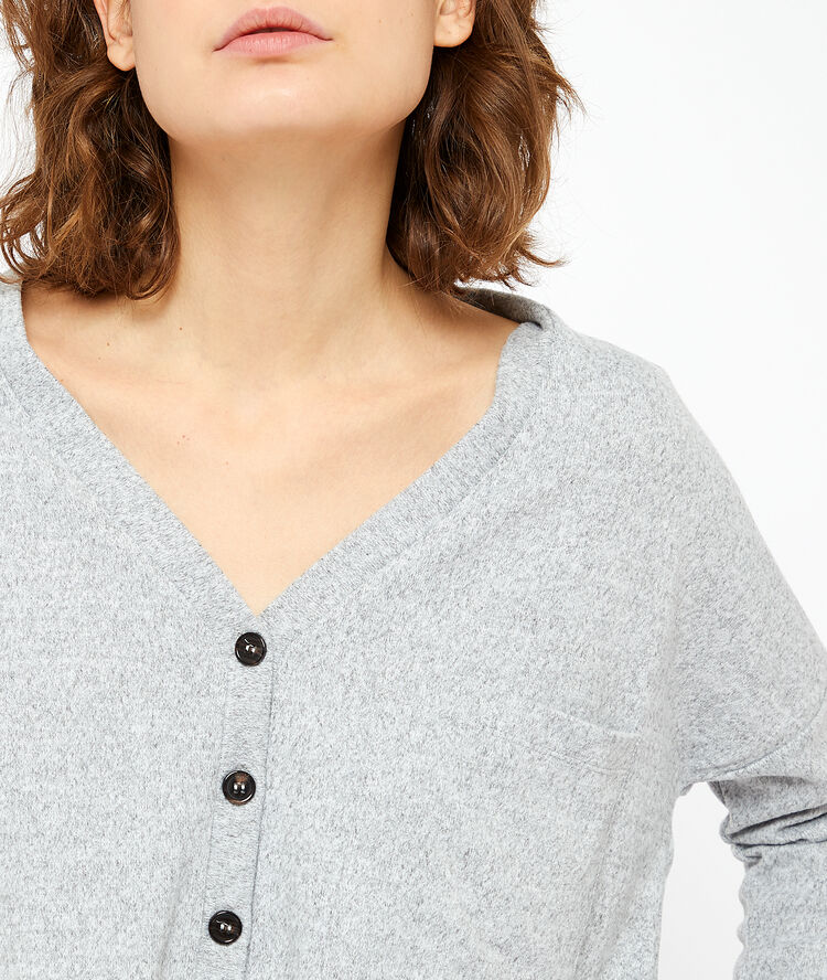 Camiseta con botones homewear c.gris.