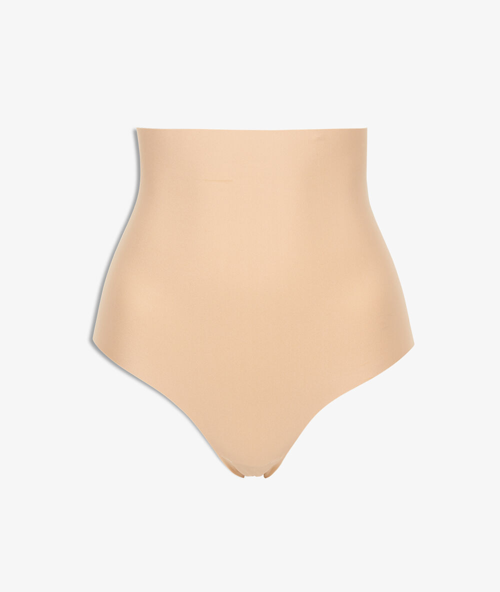 Braguita talle alto, sujeción fuerte c.beige.
