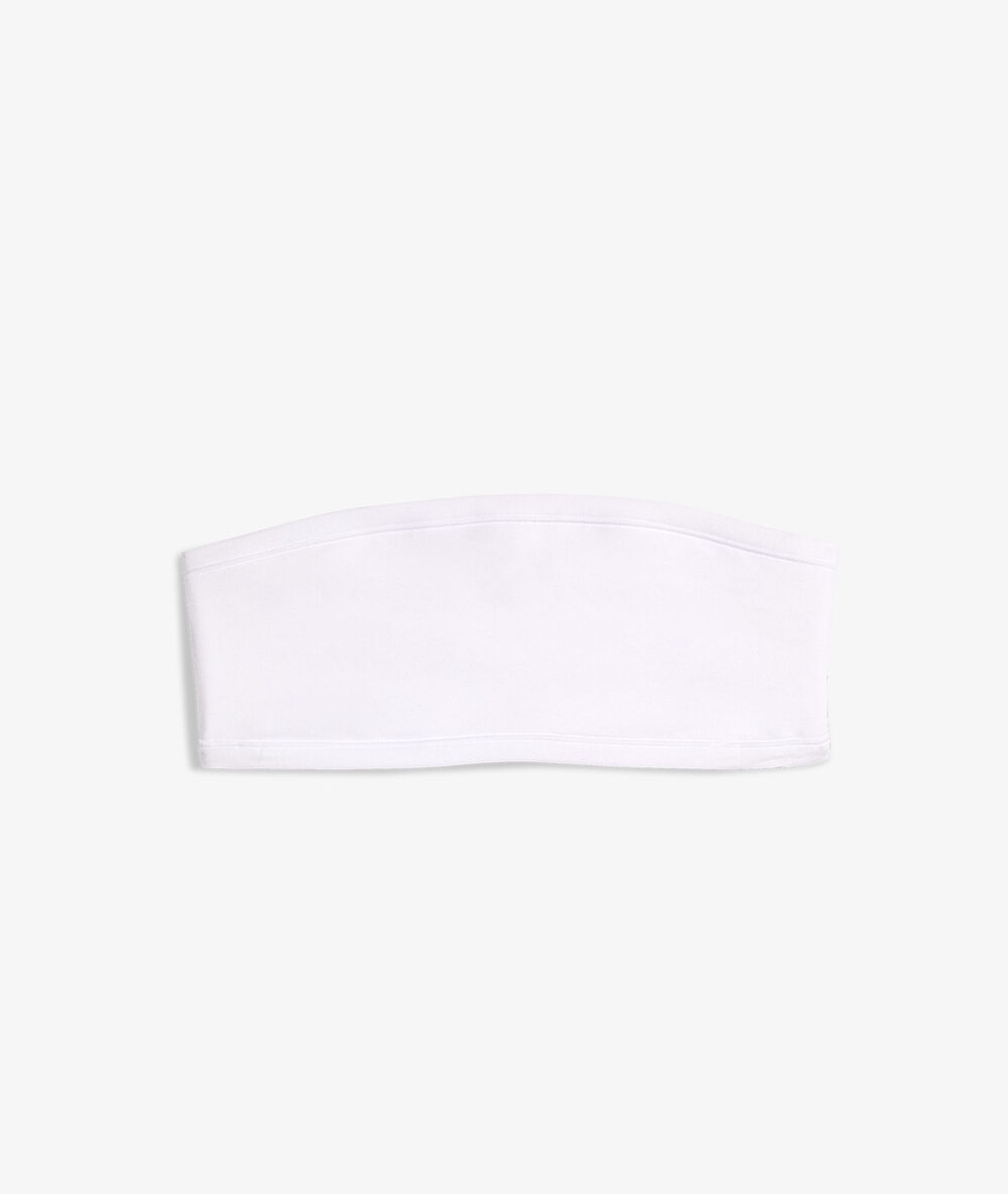 Top bandeau sin aros de algodón blanco.