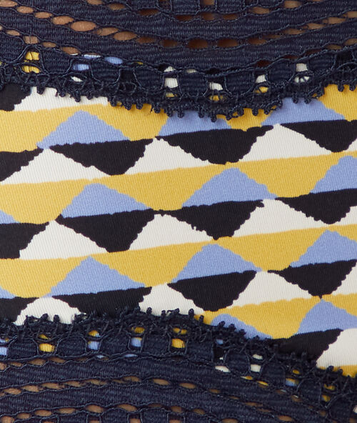 Culote estampado con motivos de encaje estampado crudo.