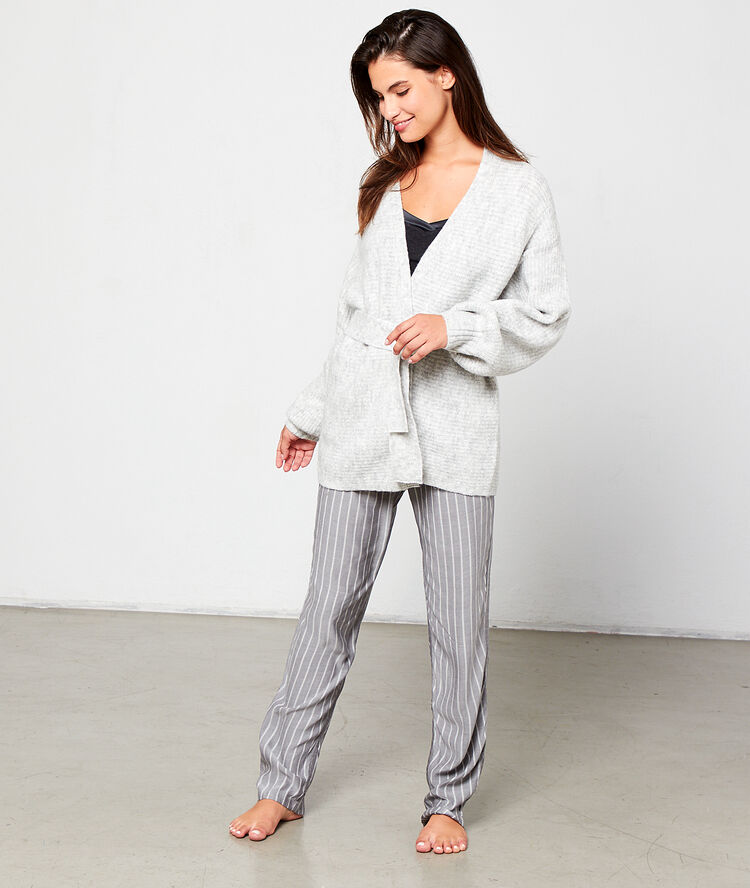 Chaqueta anudada c.gris claro.