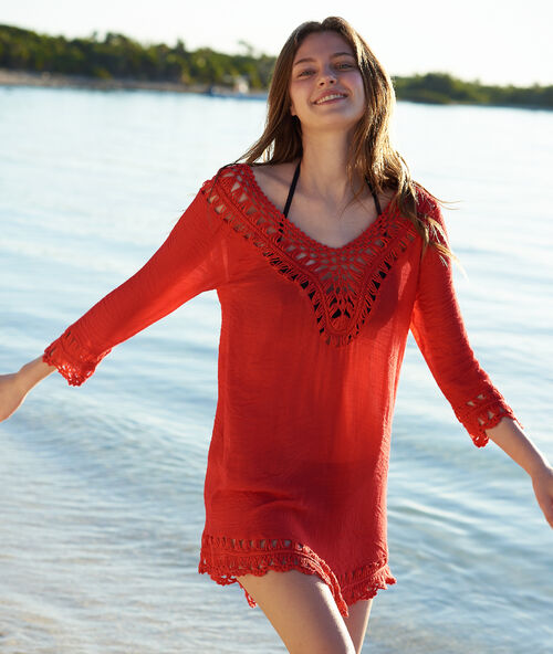 T&uacute;nica playera  rojo.