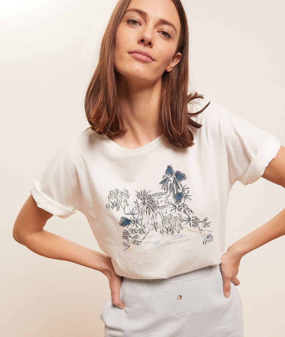 Camiseta estampada crudo.