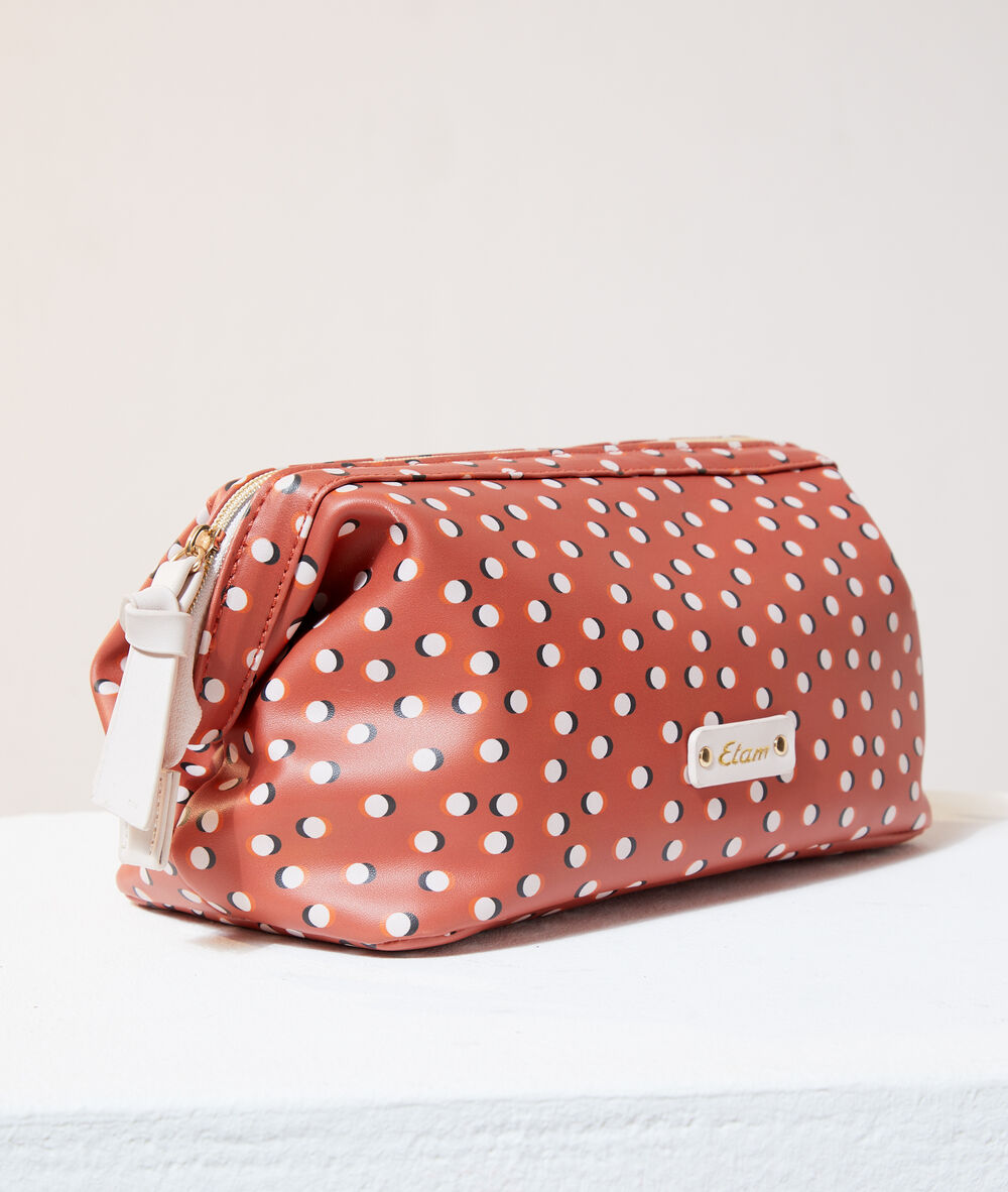 Neceser estampado de lunares anís.