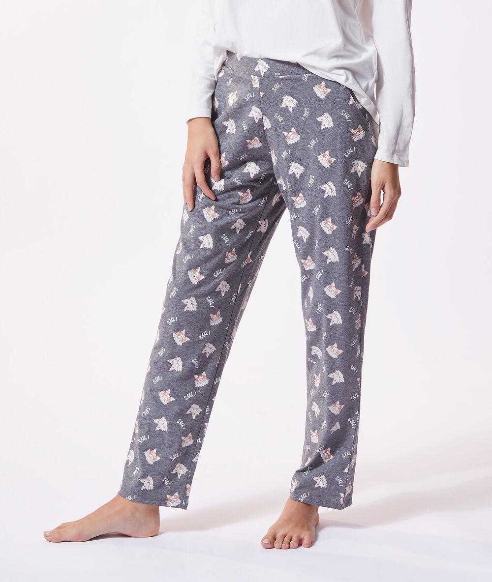 Pijama 3 piezas 'shhh' antracita.