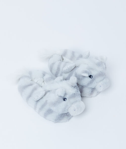 Zapatillas peluche cebra Zapatillas peluche cebra