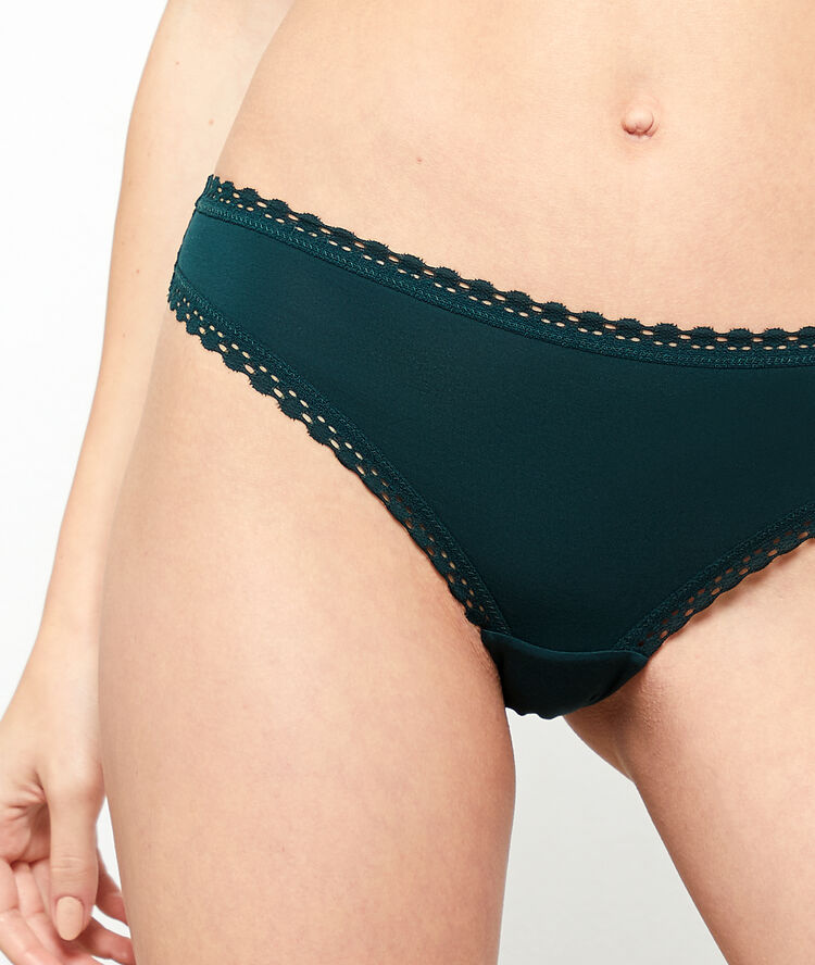 Braguita de encaje y modal verde.