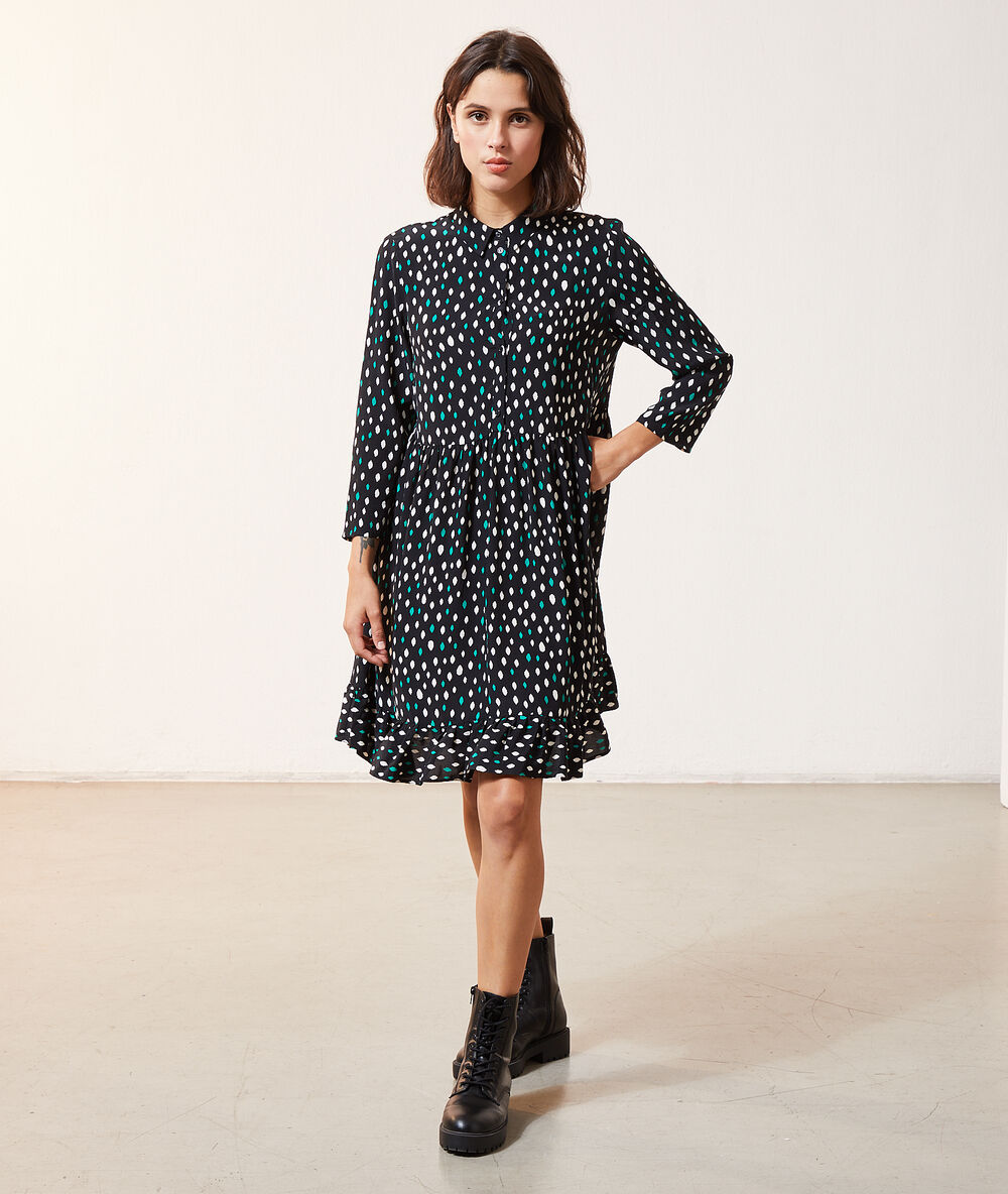 Vestido estampado negro.