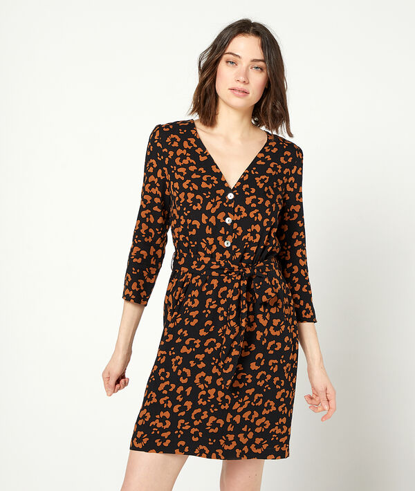 Vestido estampado floral anudado Vestido estampado floral anudado