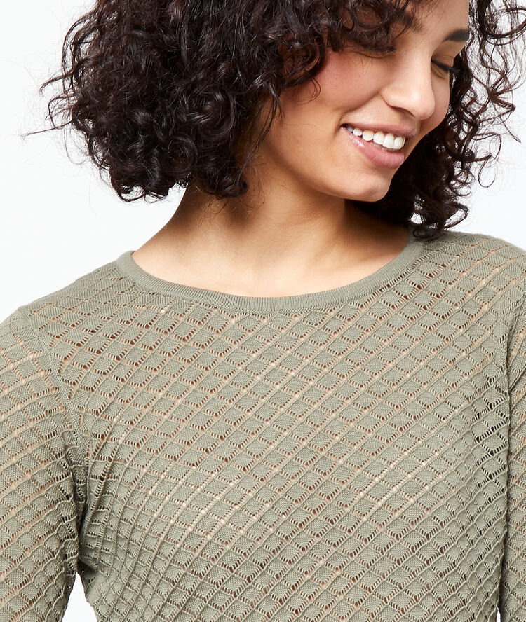 Jersey de punto calado caqui.