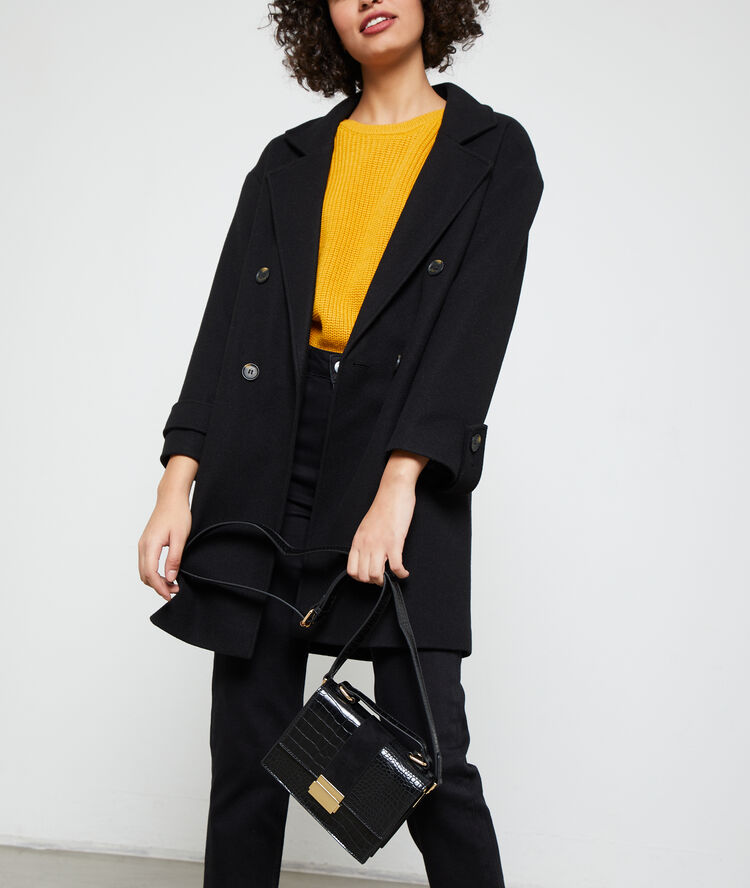 Bolso efecto cocodrilo negro.