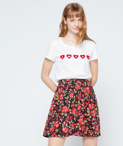 Camiseta &lsquo;amour&rsquo; en algod&oacute;n crudo.