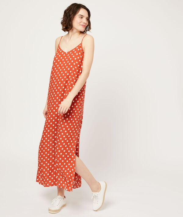 Vestido largo ancho, escote en la espalda Vestido largo ancho, escote en la espalda