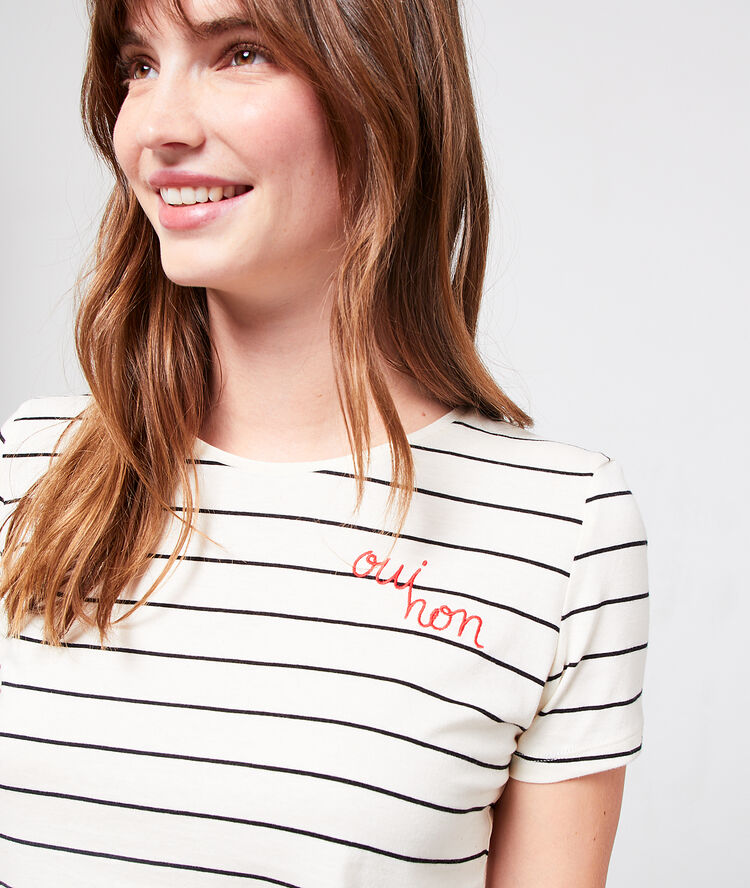 Camiseta marinera ‘oui-non’ blanco.