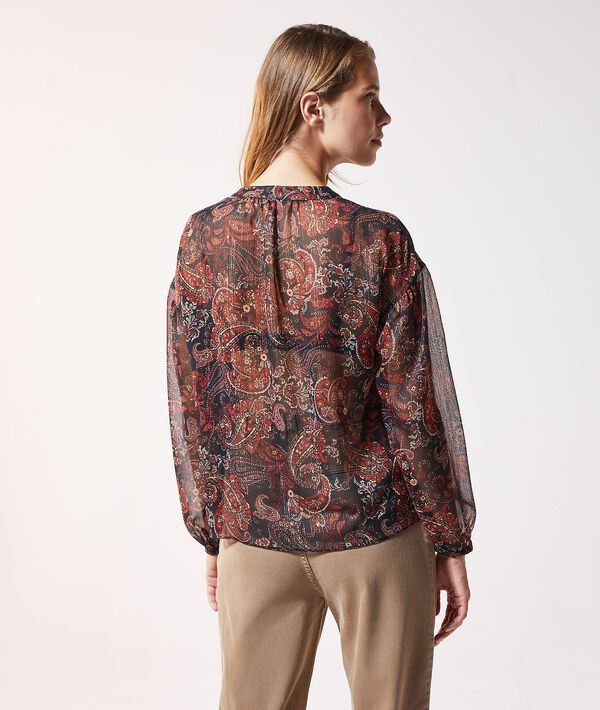 Blouse transparente imprimé cachemire Blouse transparente imprimé cachemire