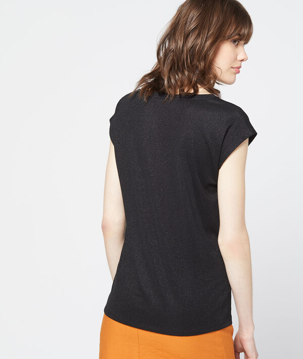 Camiseta metalizada con cuello en V Camiseta metalizada con cuello en V